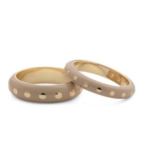 Gorjana New Asher Ring Set Stone Color Enamel and 18K Gold Plated Brass
